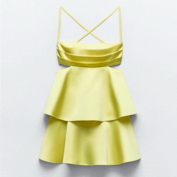 VOLUMINOUS SATIN EFFECT MINI DRESS - Picture 16 of 17